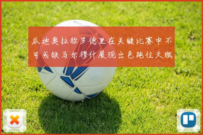 瓜迪奥拉称罗德里在关键比赛中不可或缺马尔穆什展现出色跑位天赋